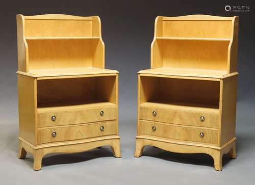 A pair of bleached wood cabinet / chests, late 20th Century,...