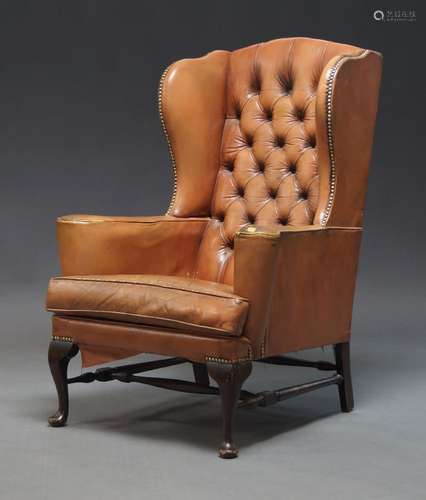 A George II style wingback armchair, second half 20th Centur...