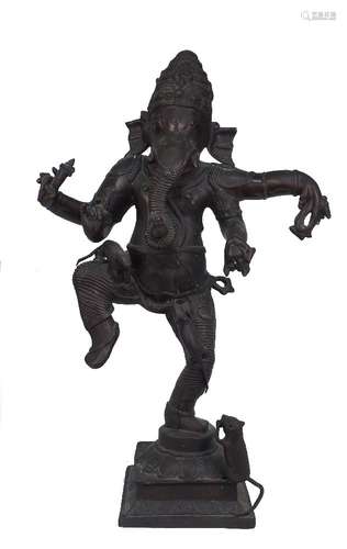 A bronze statue of Ganesha, late 19th / early 20th Century, ...