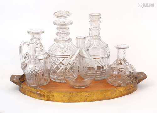 A Georgian Style Cut Glass Decanter and Stopper, late 20th c...