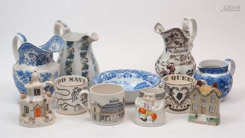 A group of British ceramics, 19th Century, to include two St...