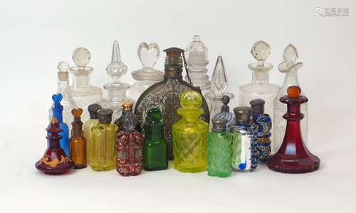 A group of scent bottles, 19th/20th century, to include: ove...