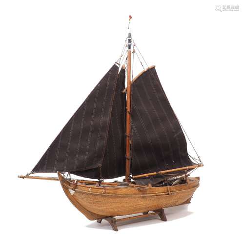 A scratch-built model of a boat, second half 20th century, w...