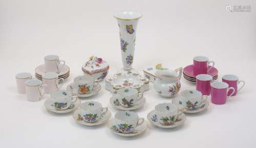 A group of Herend porcelain, 20th Century, to include six Qu...