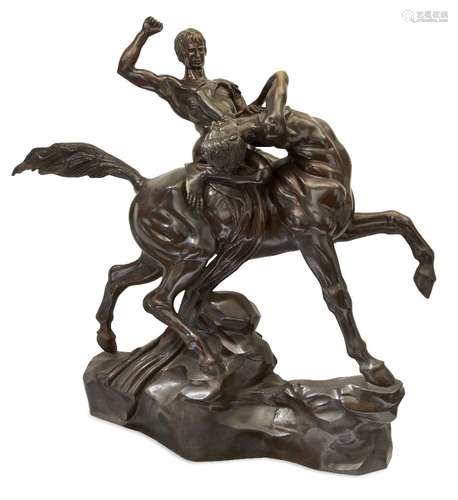 After Antoine-Louis Barye, French, 1796-1875, a large bronze...