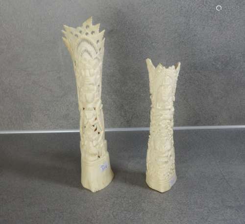 TWO BONE CARVINGS