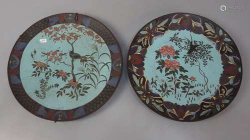 PAIR OF CLOISONNÉ - PLATES