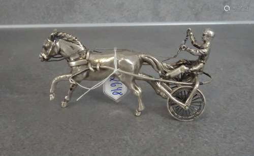 MINIATURE OF SILVER / FIGURED SILVER: JOCKEY WITH HORSE