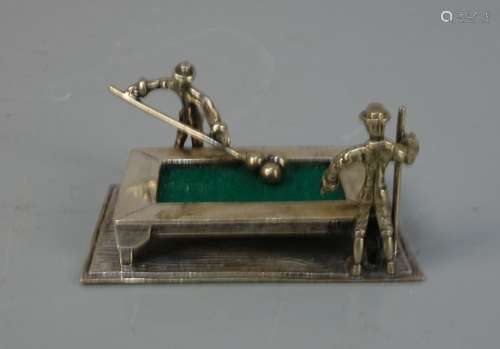 SILVER MINIATURE BILLIARD TABLE