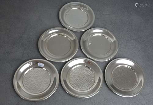 SIX SILVER COASTERS