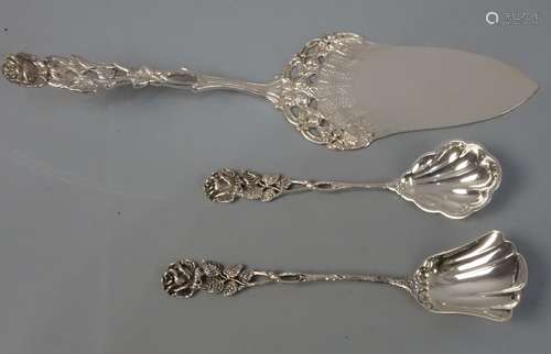 CAKE SERVER AND TWO SUGAR LADLES