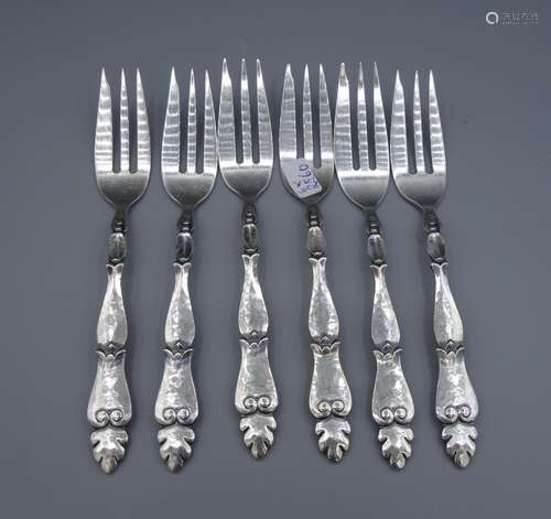 SIX ART DECO CAKE FORKS