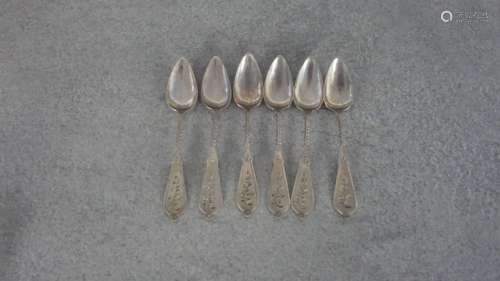 SIX SILVER COFFEE SPOONS