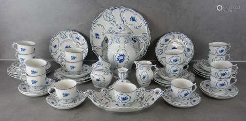 COFFEE OR TEA SERVICE HOFBURG, DRESDEN DECOR BLUE