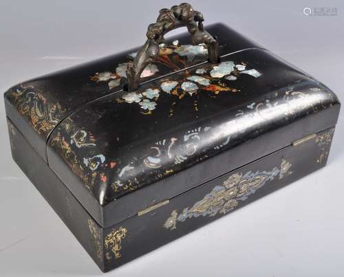 19TH CENTURY JENNENS & BETTRIDGE PAPIER MACHE TRAVEL BOX