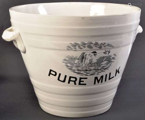 LARGE 19TH CENTURY PURE MILK DAIRY MILK PAIL