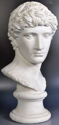 CLASSICAL ROMAN PLASTER BUST OF A VICTORIOUS ATHLETE