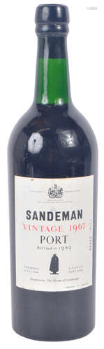 ONE BOTTLE OF SANDEMAN VINTAGE 1967 PORT