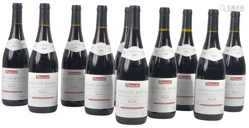 10 BOTTLES OF PASCAL COTES DU RHONE 2007 FRENCH RED WINE