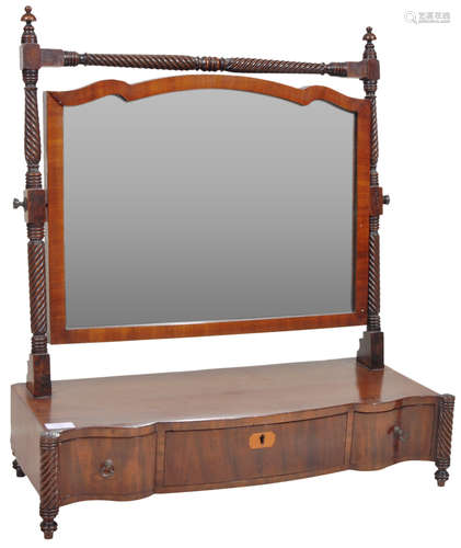 19TH CENTURY REGENCY MAHOGANY TOILET SWING MIRROR