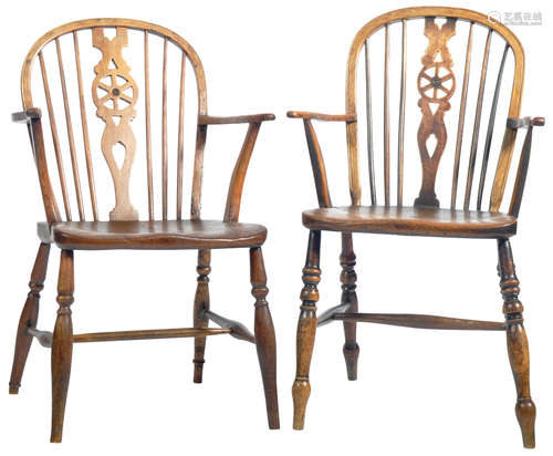 PAIR OF 18TH CENTURY GEORGE III ELM & YEW WINDSOR CHAIRS