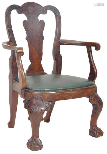 GEORGE III MAHOGANY CHILDREN'S CARVER ARMCHAIR