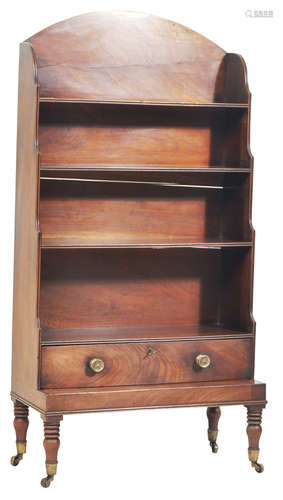 19TH CENTURY GEORGE III MAHOGANY WATERFALL BOOKCASE