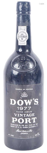 ONE BOTTLE OF 75 CL DOW'S 1977 SILVER JUBILEE VINTAGE PORT