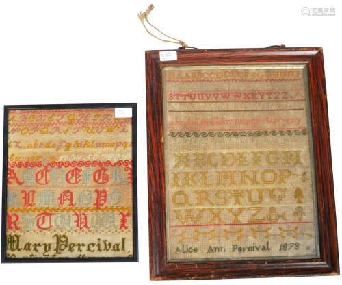 CHARMING FAMILY SET OF 19TH CENTURY SAMPLERS