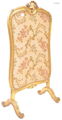 19TH CENTURY ROCOCO INFLUENCE FIRE SCREEN