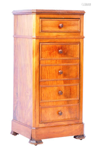 19TH CENTURY FRENCH MAHOGANY BEDSIDE TABLE / CHEST CUPBOARD