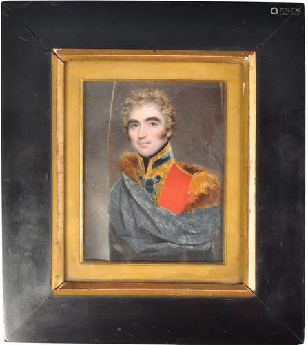 VICTORIAN MILITARY PORTRAIT PAINTING ON IVORY