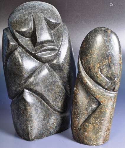 TWO PIECES OF AFRICAN TRIBAL ART SOAPSTONE FIGURES