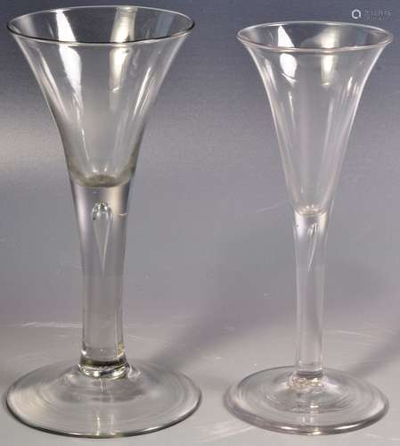 TWO EARLY 19TH CENTURY WINE DRINKING GLASSES