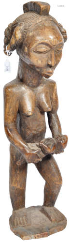 EARLY 20TH CENTURY AFRICAN TRIBAL LARGE CARVED FIGURINE