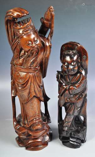 TWO LATE 19TH CENTURY CHINESE IMMORTALS CARVINGS