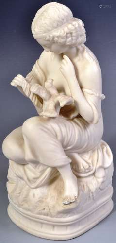 19TH CENTURY PARIAN WARE FIGURE OF A CLASSICAL LADY