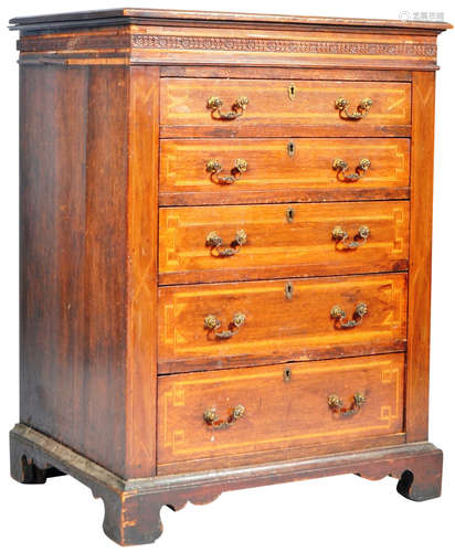 EDWARDIAN INLAID PEDESTAL CHEST OF DRAWERS