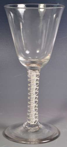 EARLY 19TH CENTURY DOUBLE SERIES WINE DRINKING GLASS