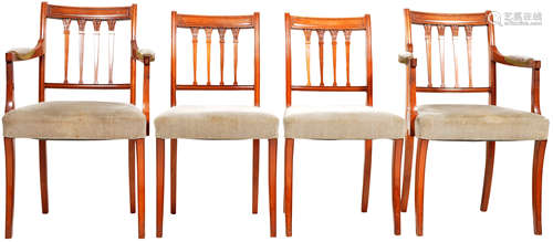 MATCHING SET OF FOUR REGENCY STYLE DINING CHAIRS