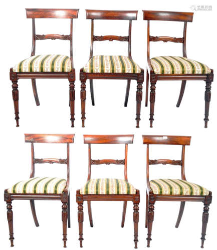 SIX 19TH CENTURY ROSEWOOD DINING CHAIRS IN THE GILLOWS MANNE...