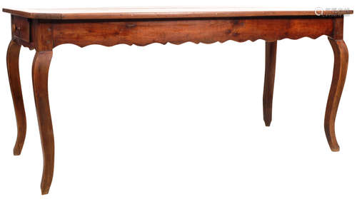 19TH CENTURY FRENCH CHERRYWOOD FARMHOUSE DINING TABLE