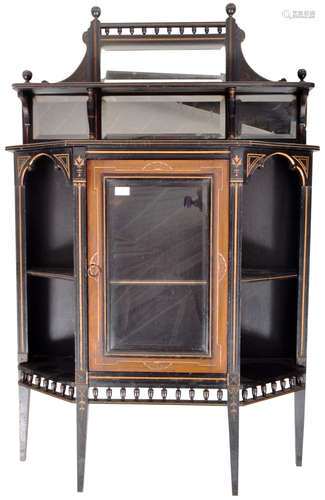 19TH CENTURY VICTORIAN AESTHETIC EBONISED WALL STANDING CABI...