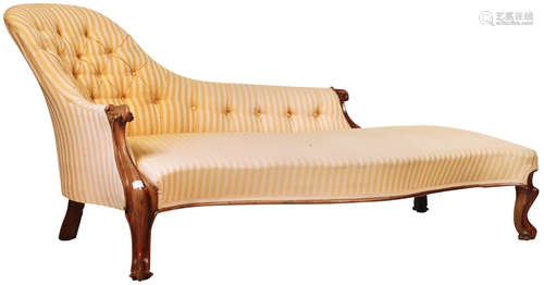 19TH CENTURY VICTORIAN ROSEWOOD CHAISE LONGUE