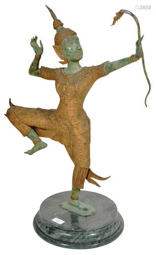 LARGE EARLY 20TH CENTURY TWO TONE BRONZE OF RAMA