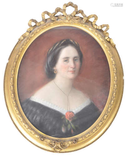 19TH CENTURY PASTEL PORTRAIT DEPICTING KATHERINE BLICKE ARCH...