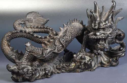 JAPANESE MEIJI PERIOD BRONZE DRAGON FIGURINE