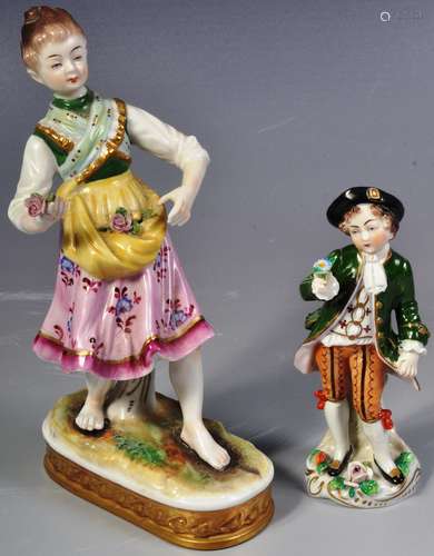 TWO 19TH CENTURY GERMAN PORCELAIN FIGURINES