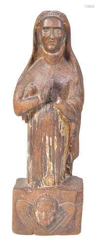 18TH CENTURY LIMEWOOD CARVING OF MARY THE MOTHER