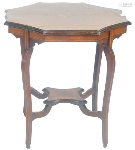 19TH CENTURY VICTORIAN MAHOGANY INLAID CENTRE TABLE